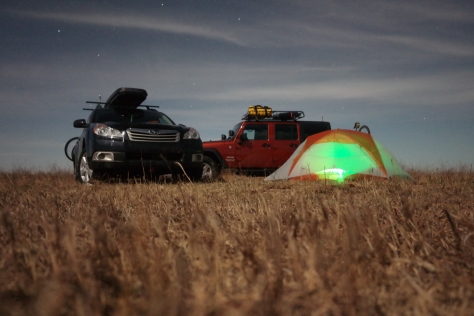 Camping on the grasslands